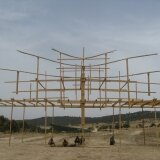 Building the main entrance to Boom Festival 2011-Portugal